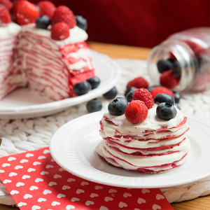 Tarta red velvet de crepes