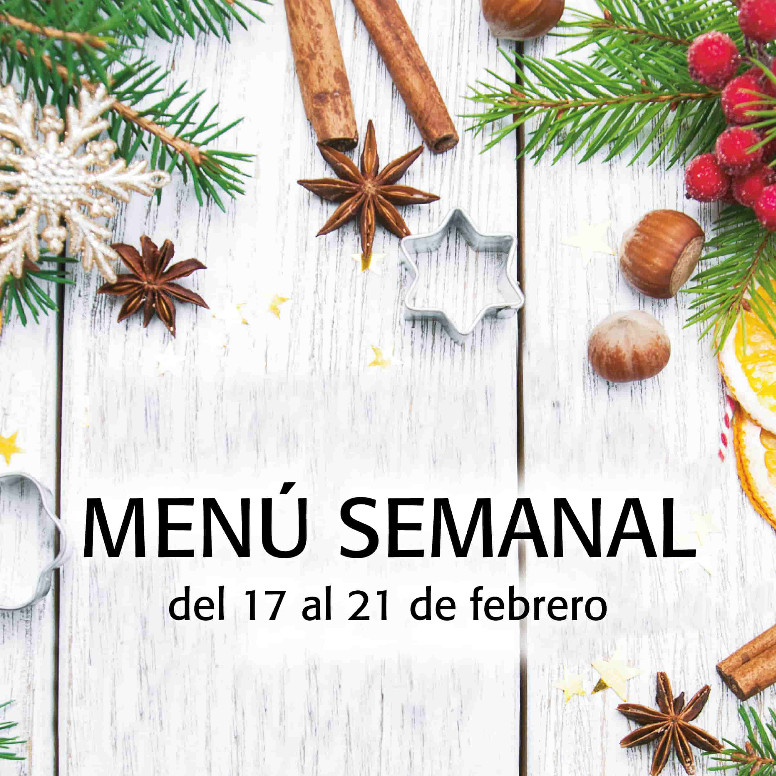 Menú semanal del 17 al 21 de febrero