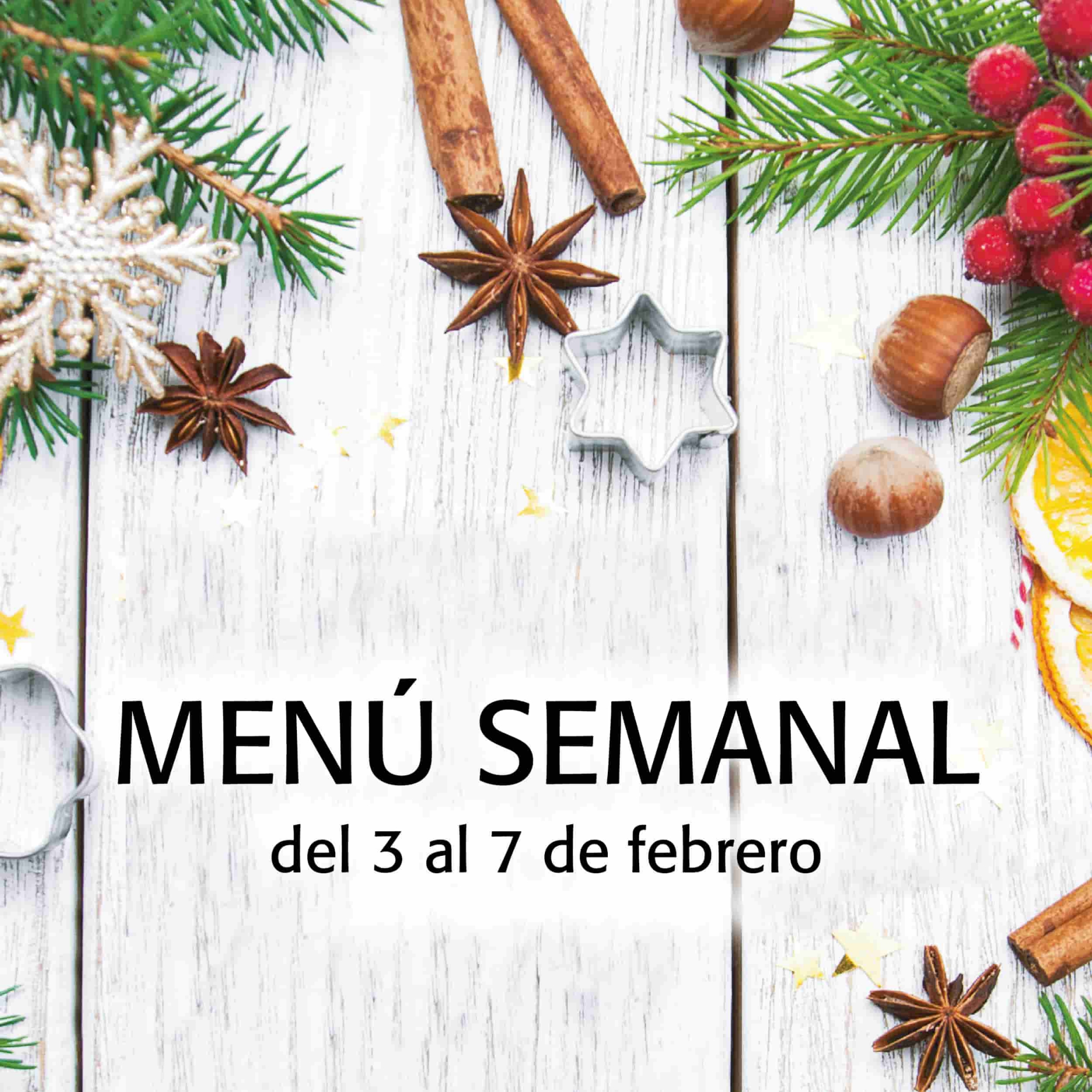 Menú semanal del 3 al 7 de febrero