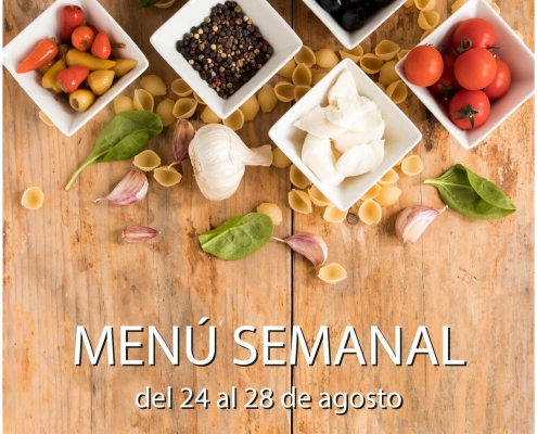 Menú semanal del 24 al 28 de agosto