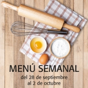 Menú semanal del 28 de sept. al 2 de octubre