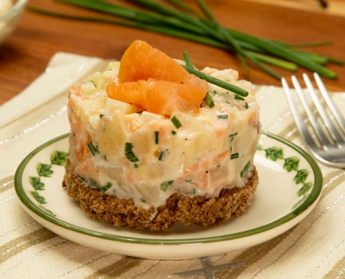 ensaladilla de salmon y pera