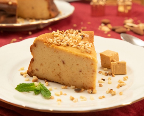 Tarta de queso y turrón