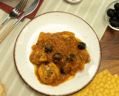 Pollo con aceitunas a la provenzal