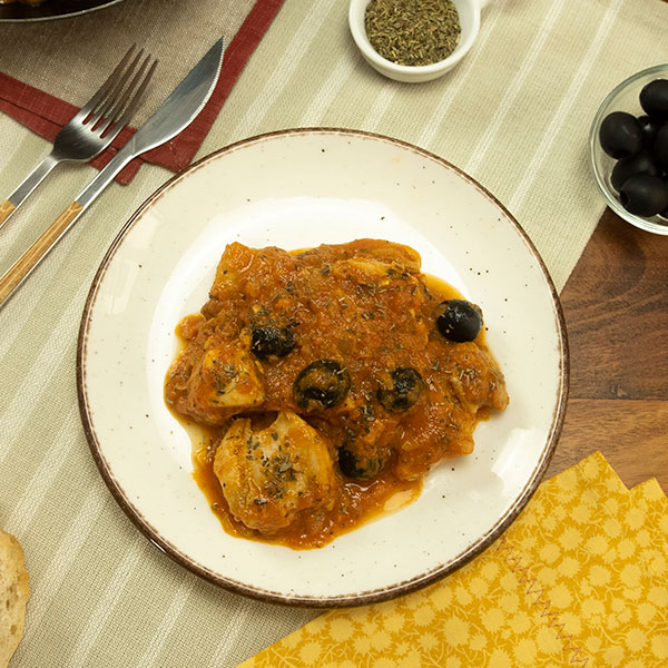 Pollo con aceitunas a la provenzal