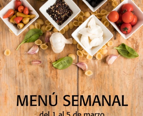 Menú semanal de 1 al 5 de marzo