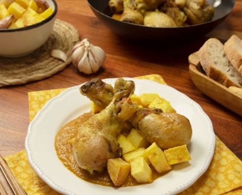 Jamoncitos de pollo al curry
