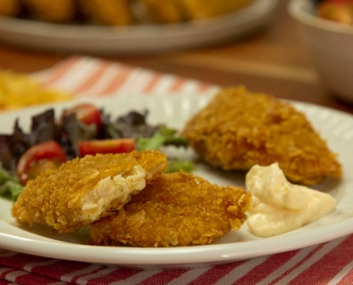 Empanadillas de pollo, miel y mostaza