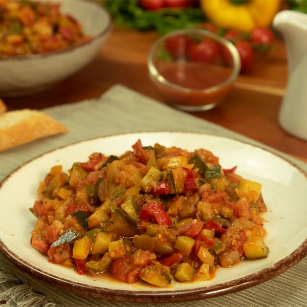 Ratatouille con salsa agridulce