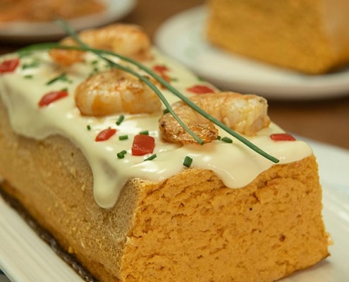 Pastel de merluza y langostinos