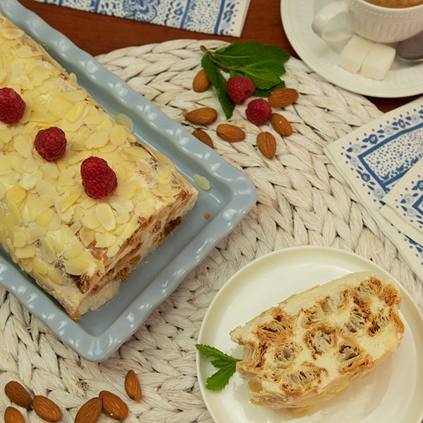 Tarta fría de hojaldre y crema