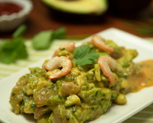 Ensalada de aguacate y gambas