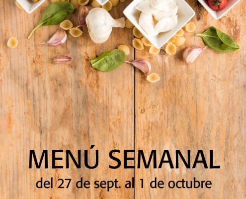 menú semanal del 27 de septiembre al 1 de octubre