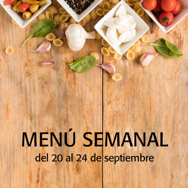 menú semanal del 20 al 24 septiembre