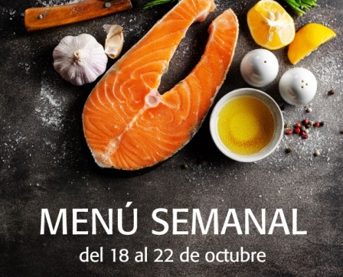 Menú semanal del 18 al 22 de octubre