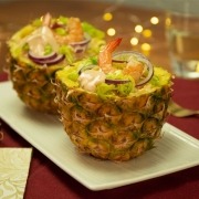 Piña rellena de marisco