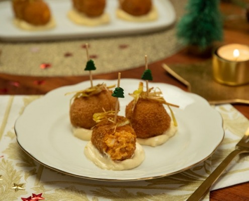 Croquetas de langostinos y rape