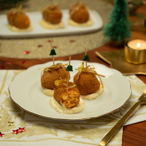 Croquetas de langostinos y rape