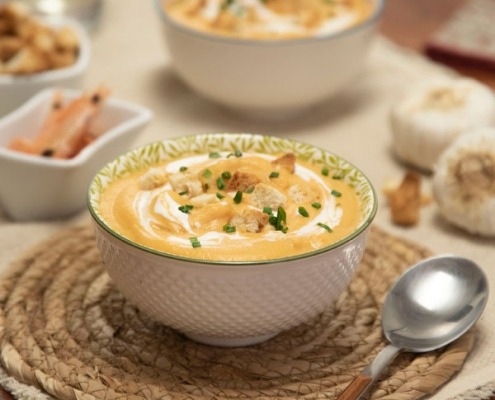 Crema de gambas al ajillo