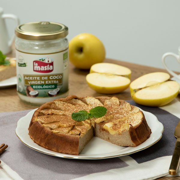 Tarta de manzana sin gluten y sin azúcar