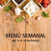 Menú semanal del 14 al 18 de febrero