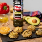 Milhojas de patatas con salsa de verduras