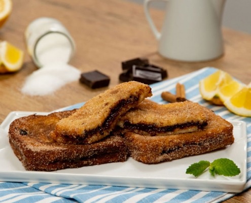 torrijas rellenas de chocolate