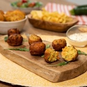 Bolitas de patata, calabacín y zanahoria