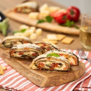 Rollo de berenjena caprese