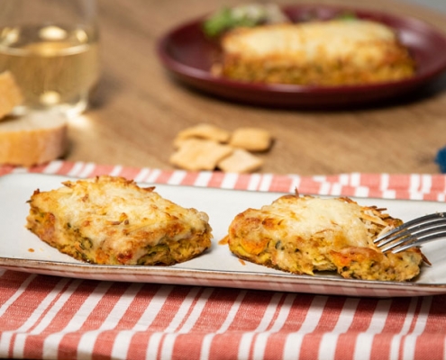 Pastel de calabacín con atún y queso