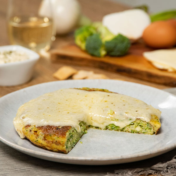 Tortilla de brócoli rellena de queso