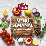 Menú semanal del 8 al 12 de agosto