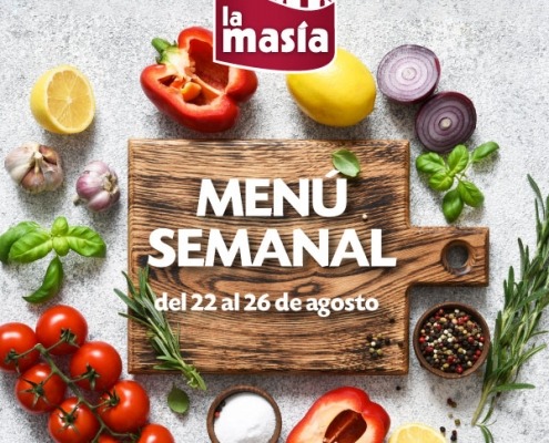 Menú semanal del 22 al 26 de agosto