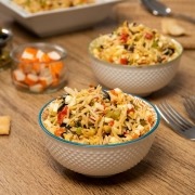 Ensalada de arroz con vinagreta de cherry y pimiento