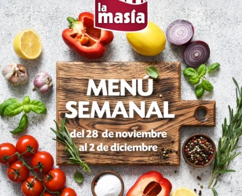 Menú semanal del 28 de noviembre al 2 de diciembre