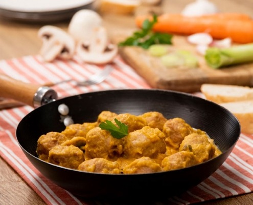 Albóndigas con champiñones a la cerveza