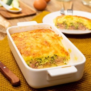 Pastel de calabacín gratinado