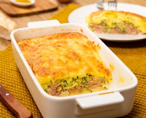 Pastel de calabacín gratinado