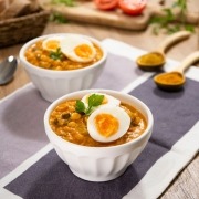 Garbanzos al curry con calabacín