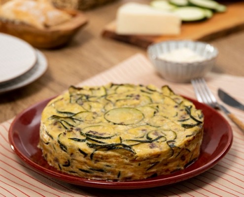 Tortilla de calabacín y queso