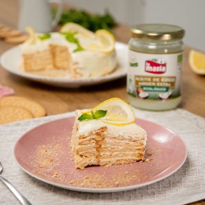 Receta dulce casera. Tarta de limón y galletas