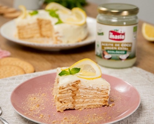 Tarta de limón y galletas