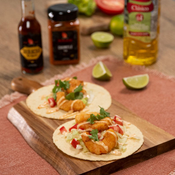 Tacos de langostinos