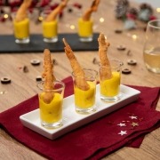 Langostinos con vinagreta de mango