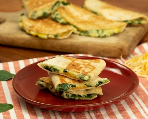 Quesadillas de patata y espinacas