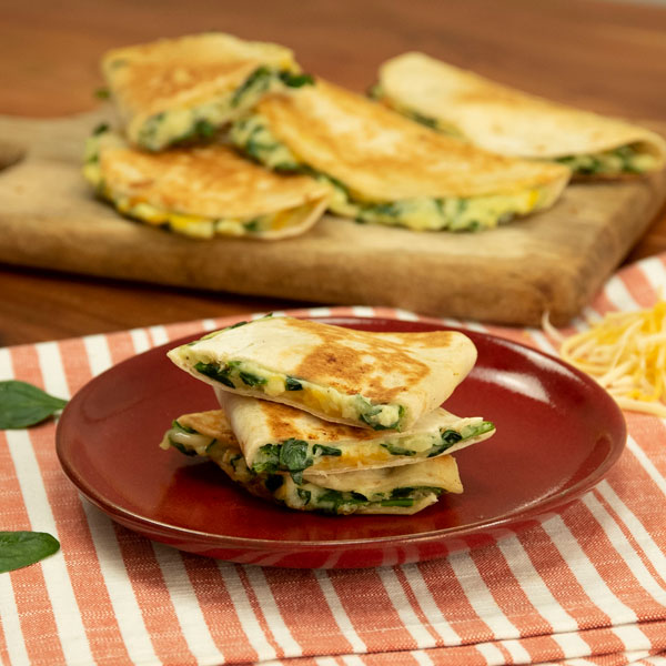 Quesadillas de patata y espinacas