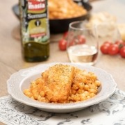 Bacalao con tomate y garbanzos