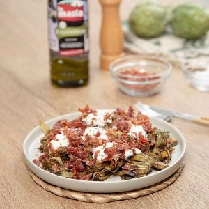 alcachofas_burrata_jamon