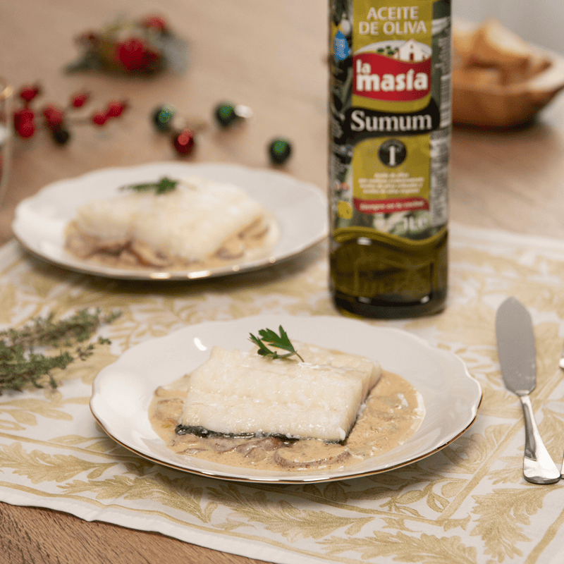 Bacalao con setas
