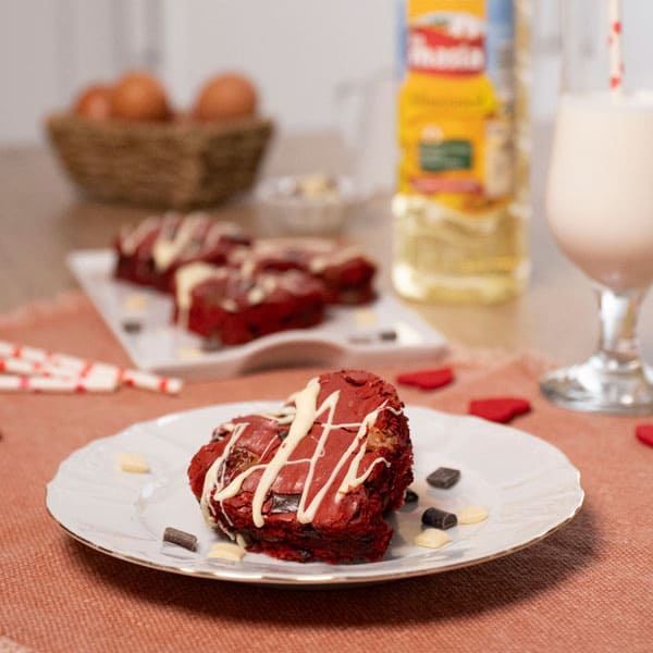 Receta casera de Brownie red velvet
